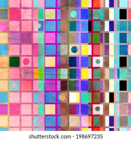 colorful graphic pattern of different squares 
