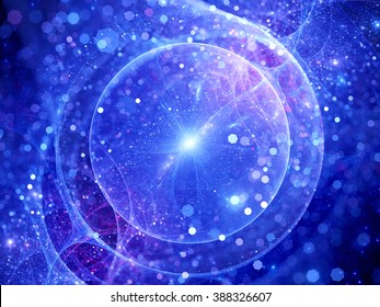 Colorful Gravitational Wave Source With Particles, Computer Generated Abstract Background