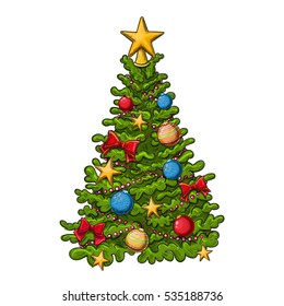 Joyful Studio Shot Christmas Tree Colorful Stock Photo (Edit Now) 159963464