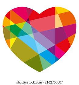 Colorful Heart Shape. Modern Love Illustration Icon.