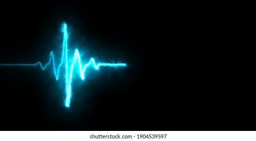 Colorful heartbeat rate and pulse on black screen