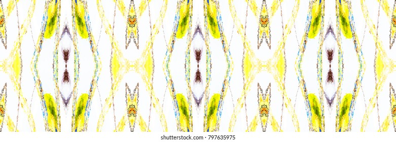 Colorful horizontal kaleidoscopic pattern for textile, ceramic tiles, wallpapers and design