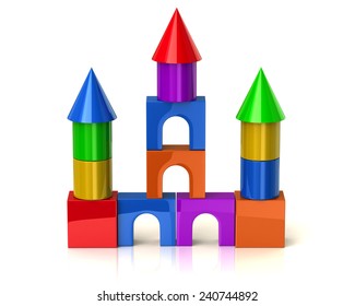Castle Made of Blocks Images, Stock 