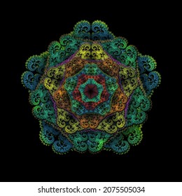 Colorful Illustration Fractal Fibonacci Flower