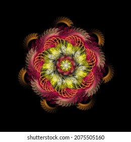 Colorful Illustration Fractal Fibonacci Flower