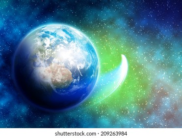 Farbiges Bild des Erdoberfläche. Elemente dieses Bildes werden von der NASA bereitgestellt