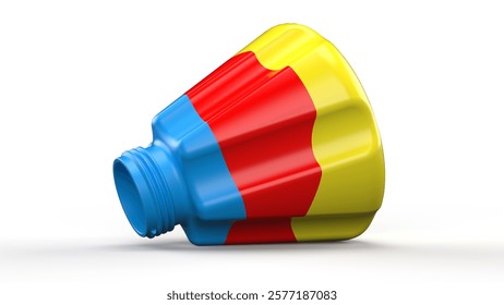 Colorful Ink bottle. Isolated. White background. 3d render