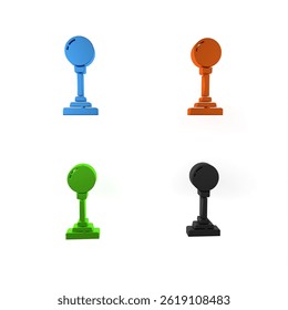 Colorful Joystick for arcade machine icon isolated on white background. Joystick gamepad. Minimalism concept. 3D render illustration