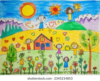 A Colorful Kid's Drawing