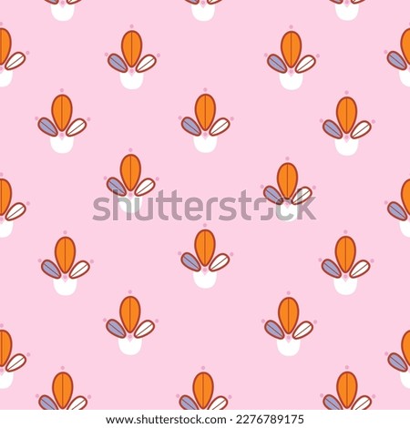 colorful leaf pattern in pink color background .