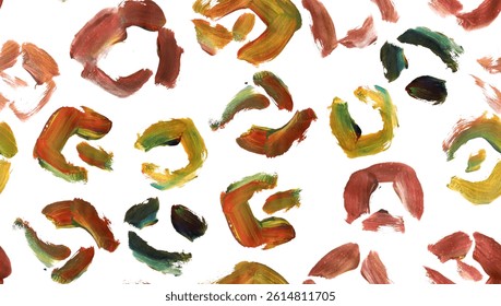 Colorful leopard pattern. Seamless abstract brush stroke pattern