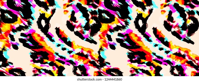 Colorful Leopard Pattern, Leopard Skin, Jaguar Skin