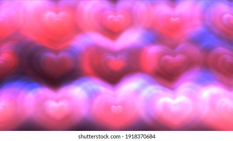 Colorful Light Abstract Hearts Background Illustration Render