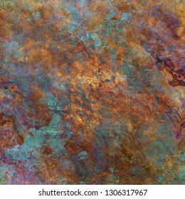 Colorful metal patina textured background