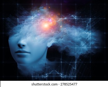 Colorful Mind series. Backdrop design of human head and fractal colors to provide supporting composition for works on mind, dreams, thinking, consciousness and imagination