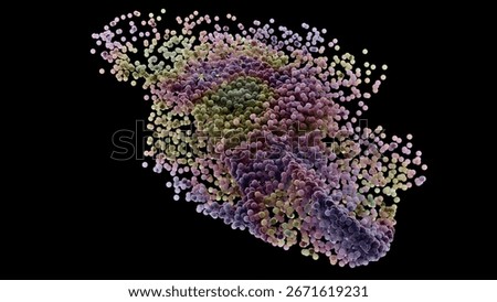 Colorful Molecular Structure Visualization Abstract 3D Shape