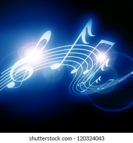 Colorful Musical Notes On Soft Dark Stock Illustration 120324043 ...