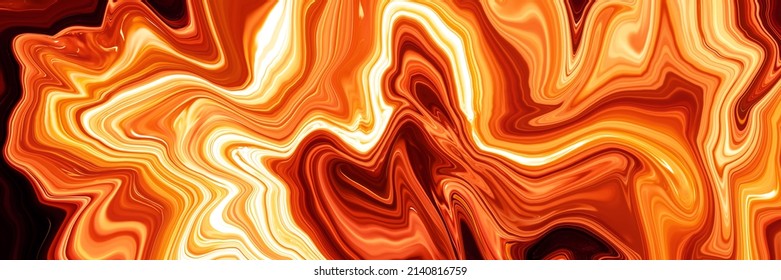 Colorful paintings of marbling, orange marble ink pattern texture abstract background. Can be used for background or wallpaper