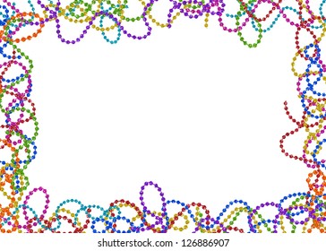 colorful party bead frame on white