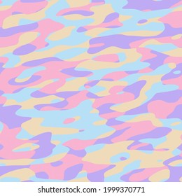 Colorful Pastel Groovy Trippy Funky Camo Abstract Digital Seamless Background