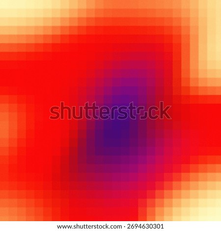 Colorful Pixelated Abstract Pattern with Red Orange and Blue Gradient Blocks