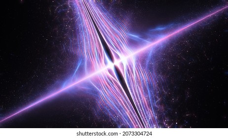 Colorful quantum string theory, computer generated abstract background, 3D render