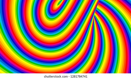 Colorful Rainbow Striped Background, Cartoon Style, 3d Rendering Illustration, Computer Generated Backdrop