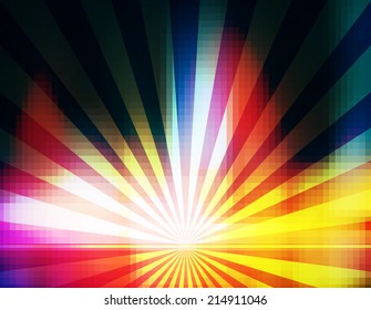 colorful rays background.