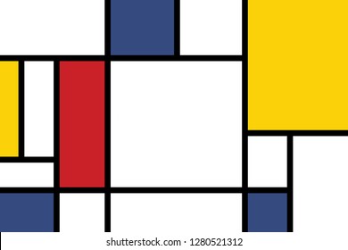 Colorful Rectangles; Mondrian Style