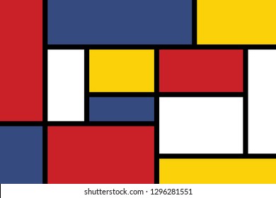 Colorful Rectangles; Mondrian Style