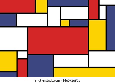 Colorful Rectangles In Mondrian Style