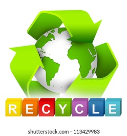 Colorful Recycle Cube Box Green Recycle Stock Illustration 113429983 ...