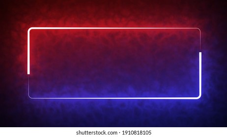 Colorful Of Red And Blue Rectangle Light Blaze With Smoke Texture Pattern Abstract Effect In Black Background