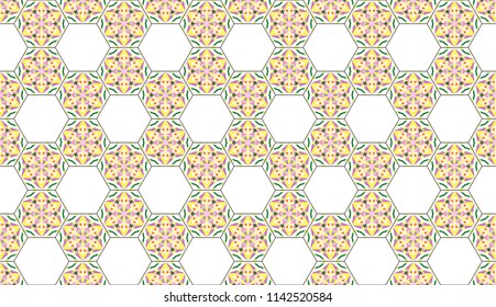 Colorful seamless horizontal hexagonal pattern