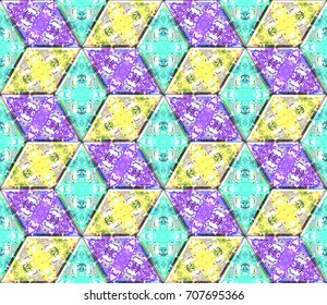 Colorful seamless rhombus pattern