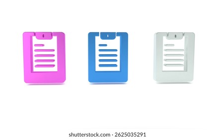 Colorful Server, Data report icon isolated on white background. Minimalism concept. 3D render illustration