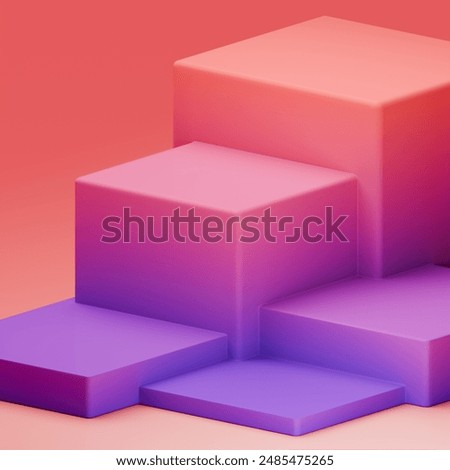 colorful shapes 3d render background for product placement interior stage