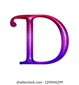 Sparkling Purple Plastic Letter D 3d Stock Illustration 1112921873