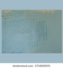 Colorful sketch with maze pattern, designed with pens and markers, digitally processed, isolated. Maze pattern background illustration. Design, advertising, idea.