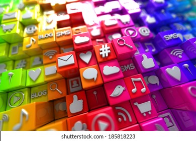 Colorful Social Media Icons