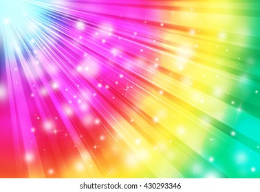 Colorful Sparkles Rays Lights  Glitter Bokeh Radial Abstract Background/texture.
