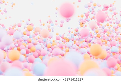 Colorful spheres background, 3d rendering. Digital drawing.