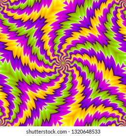 Colorful spirals. Spin illusion.