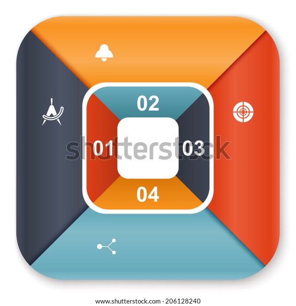 Colorful square square design for workflow\
diagram, options, design and infographics.\
