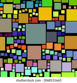 Colorful squares pattern art illustration