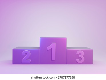 Colorful Stand Or Pedestal Ranking Podium With First, Second, Three, For Sports Winners Spotlight Geometric Graphic 3d Render The Design Illustration