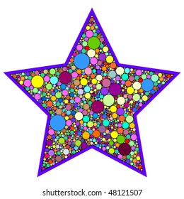 Vector Illustration Star Pointillism Style Dotted Stock Vector (Royalty ...