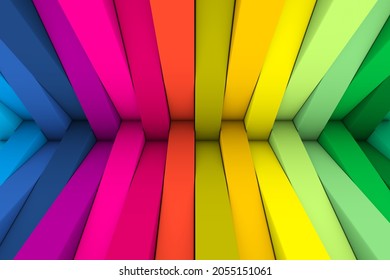 Colorful steps abstract background 3D render illustration