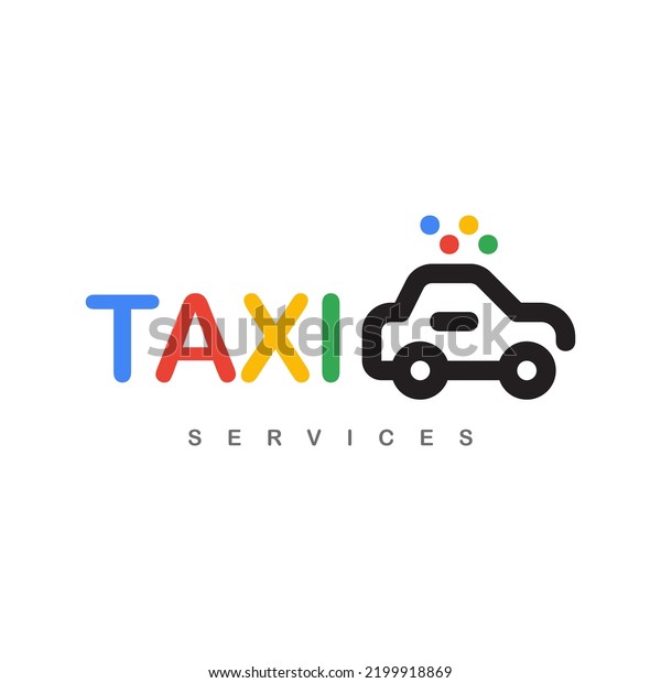colorful taxi\
cab service logo design\
illustration