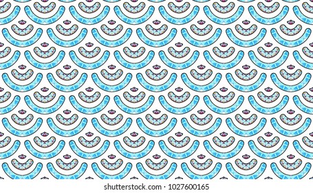 Colorful textured horizontal seamless pattern for design and background